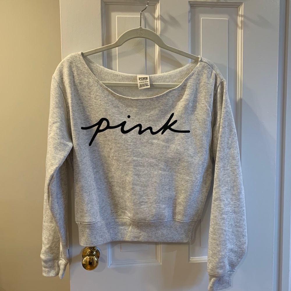 NWOT Victoria’s Secret PINK XS gray lounge crew